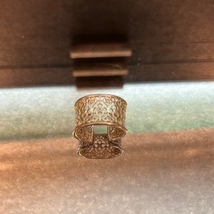 Kendra Scott Kensey Adjustable Ring in Gold with Pave
